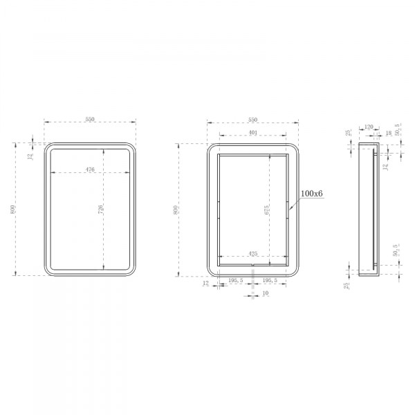 Зеркало для ванной Abber Kristall с подсветкой 80*55 (AT6701Opal)