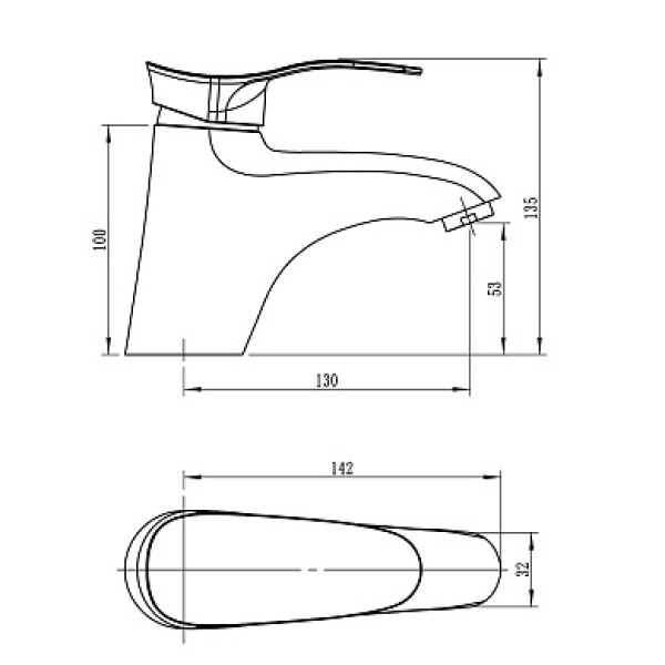 Смеситель для раковины L1001 хром Ligeya (L1001 Ligeya)