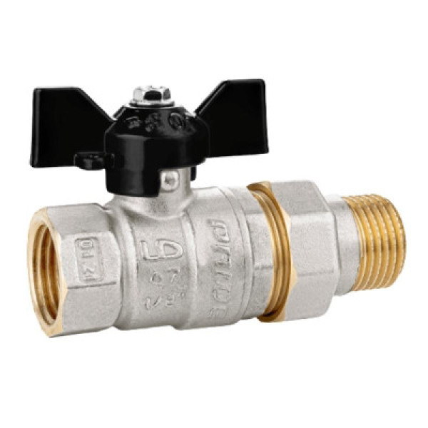 Кран 1 1/4" шаровый со сгоном LD Pride (черная бабочка) (LD 47.306.32)