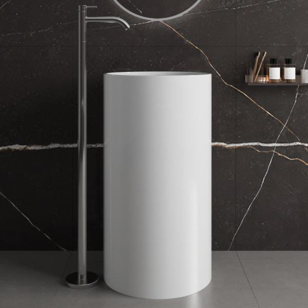 Раковина напольная Abber Bequem 46x46x85,5 белая (AC2133)