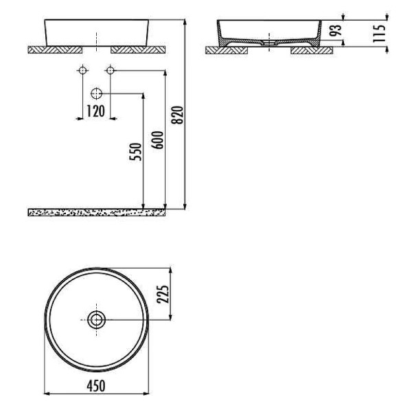 Раковина накладная Creavit Loop 45x45 черный (LP145-00BM00E-0000) Раковина накладная Creavit Loop 45x45 черный (LP145-00BM00E-0000)