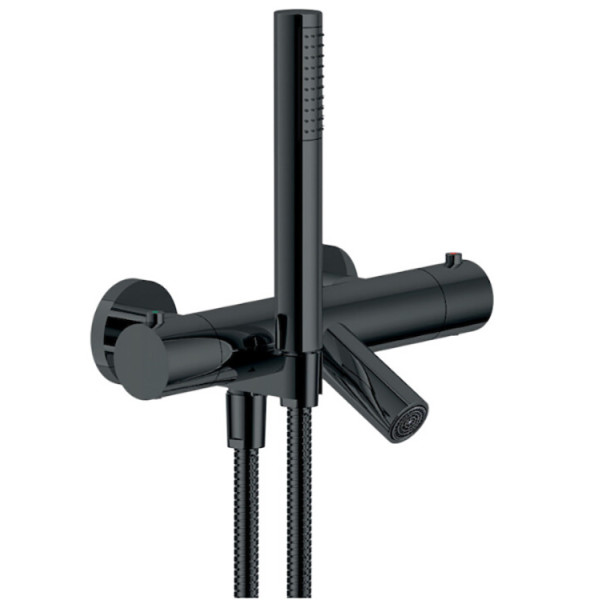 Смеситель для ванны и душа Nobili Velis черный, с душевым набором (VE125010/2FLP)