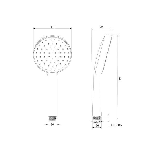 Лейка душевая Essential хром Milardo (ESS1F11M18)
