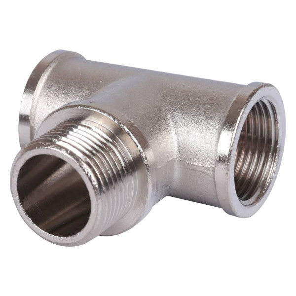 Тройник 3/4" ВНВ Stout (никель) SFT-0065-343434 Тройник 3/4" ВНВ Stout (никель) SFT-0065-343434