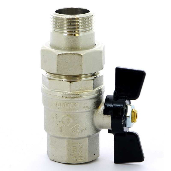 Кран Bugatti 1" шаровый со сгоном Oregon 322 (черная бабочка) (03220037) Кран Bugatti 1" шаровый со сгоном Oregon 322 (черная бабочка) (03220037)