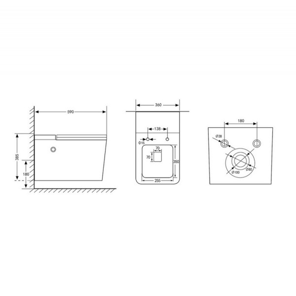 Комплект инсталляция с унитазом Abber Rechteck (AC1202P-AC0101P)