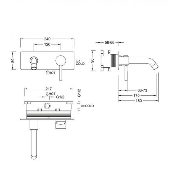 Смеситель для раковины Timo Saona черное золото (2371/18SM)