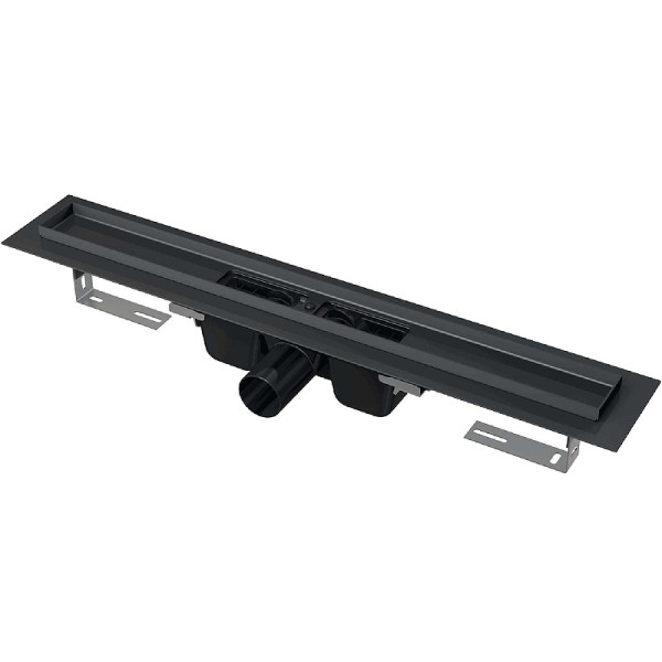 Лоток душевой AlcaPlast / AlcaDrain 1150 мм с порогами, без решетки, боковой слив D50, мокрый гидрозатвор (APZ1BLACK-1150) Лоток душевой AlcaPlast / AlcaDrain 1150 мм с порогами, без решетки, боковой слив D50, мокрый гидрозатвор (APZ1BLACK-1150)