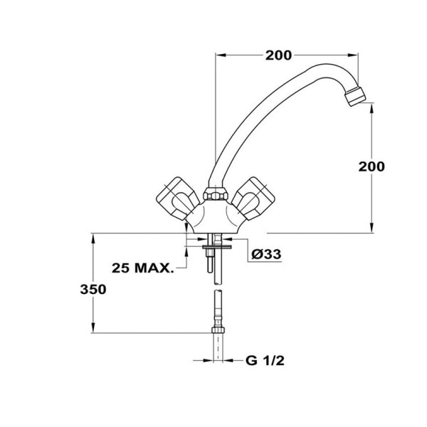 Смеситель для раковины Mofem 115 KR CER 200 (140-2026-31)