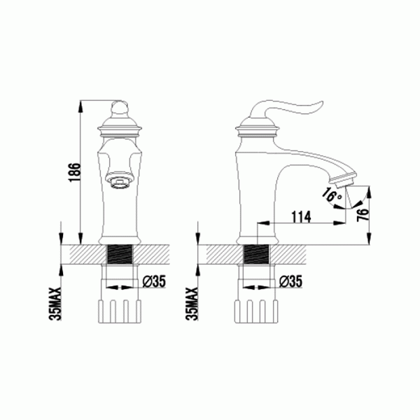 Смеситель для раковины Lemark Brava (LM4706G)