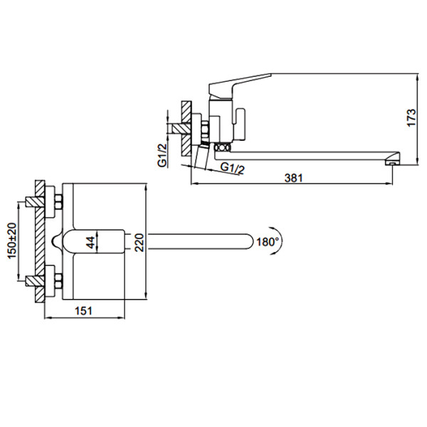 Смеситель для ванны и душа Fashun хром поворотный излив шланг лейка (A2208) Смеситель для ванны и душа Fashun хром поворотный излив шланг лейка (A2208)