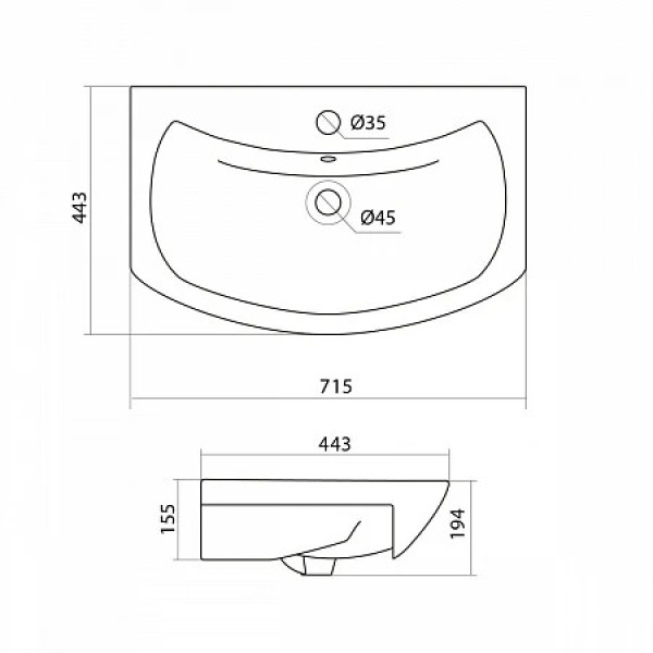 Тумба-умывальник Aquaton Бекка 70/1WH207776 Раковина Балтика 70 (1A2087K1BAC20)