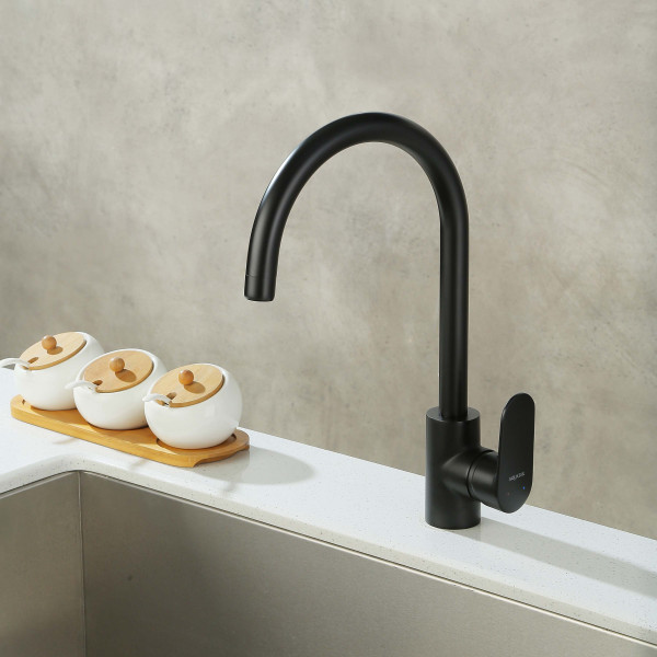 Смеситель для кухни Aquatek Ника черный матовый (AQ1882MB)