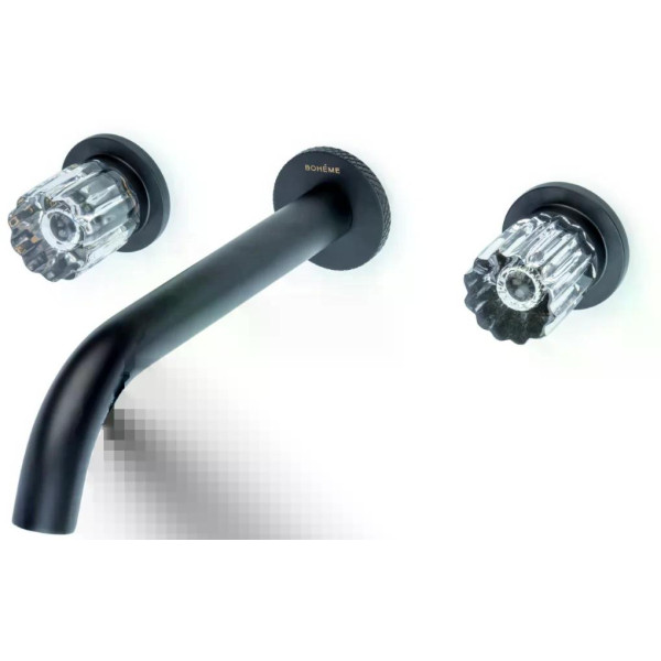 Смеситель для раковины на 3 отв.Boheme ELEGANTE B (черный) (152-2-B-EL)