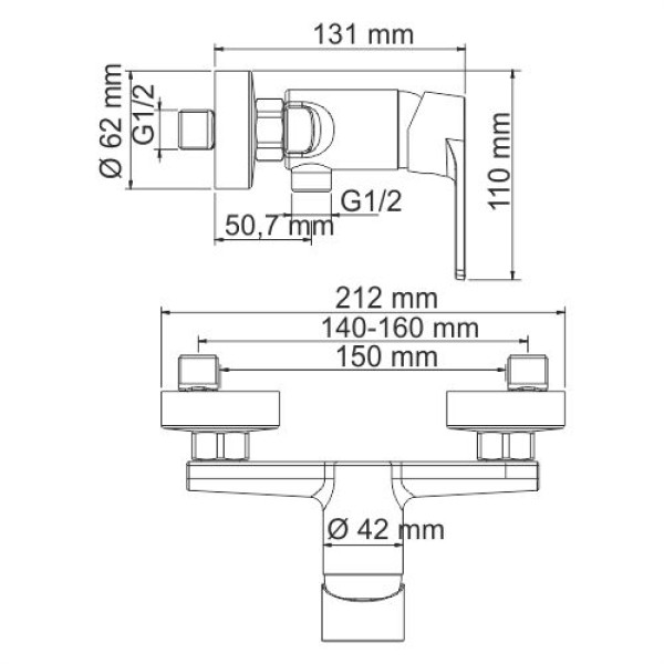 Смеситель для душа WasserKRAFT Dill 6102 Смеситель для душа WasserKRAFT Dill 6102