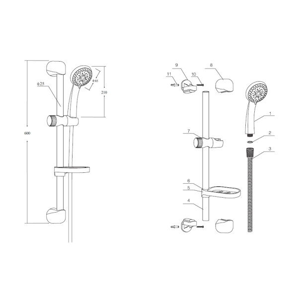 Душевой гарнитур Osgard Lovelace хром (90705)
