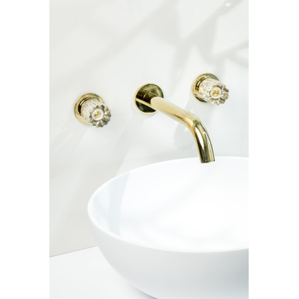 Смеситель для раковины на 3 отв.Boheme ELEGANTE G (золото) (152-2-G-EL)