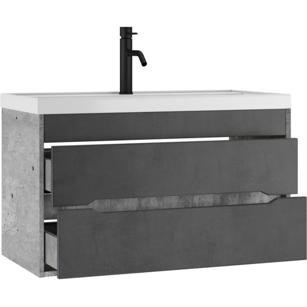 Тумба подвесная под умывальник Bazis 90 Loft В2 Бетон Домино (DL5604T)