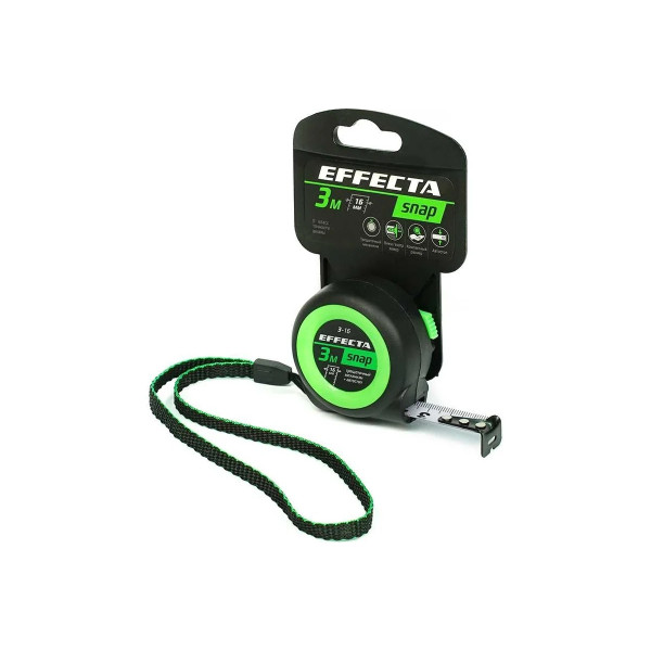 Рулетка 3 м (16 мм) Effecta Snap с автостопом (560316)