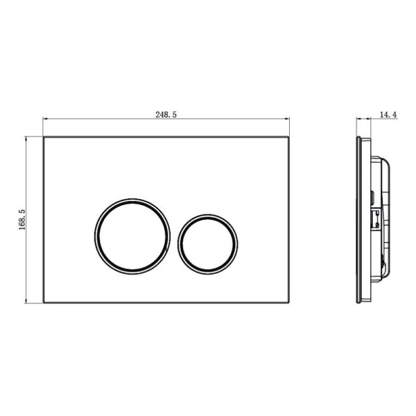 Клавиша смывная РЕХАУ Nova ORB Glass с круглыми клавишами, закаленное стекло, белый, клавиши и их контур хром, глянцевый (19102901001)
