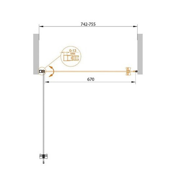 Душевая дверь Cezares Eco 75x190 стекло прозрачное (ECO-B-1-75-C-Cr)