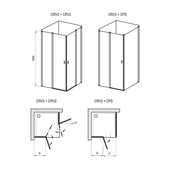 Душевое ограждение Ravak Chrome 100x195 стекло прозрачное, профиль белый (1QVA0U0Z1)