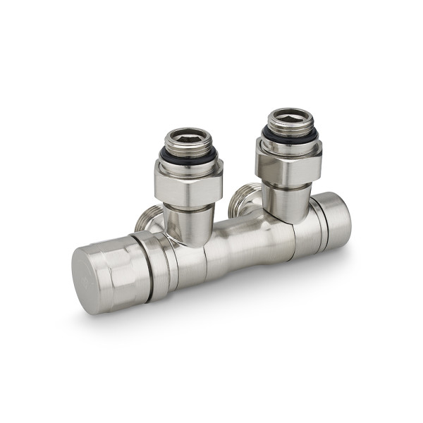 Фитинг двойной термостатический 1/2"х3/4"(18)ЕК универсальный Varmega VMDV25 (матовый никель) (VMDV25-500415)