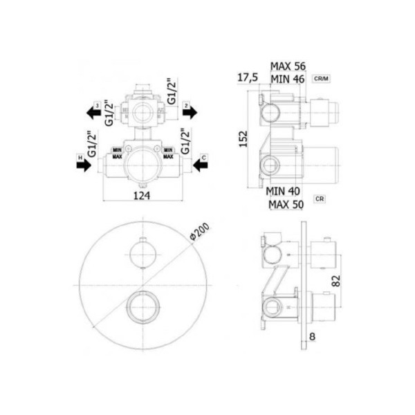 Смеситель для ванны и душа Paffoni Light термостатический, белый (LIQ018BO)