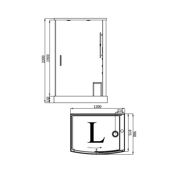Кабина гидромассажная BandHours Omega 2 90х120х200 L Кабина гидромассажная BandHours Omega 2 90х120х200 L