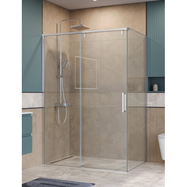 Душевой уголок BelBagno Soft Close-1 130x90x200 стекло прозрачное, профиль хром глянцевый (SOFT_CLOSE-1-AH-1-130/90-C-Cr)