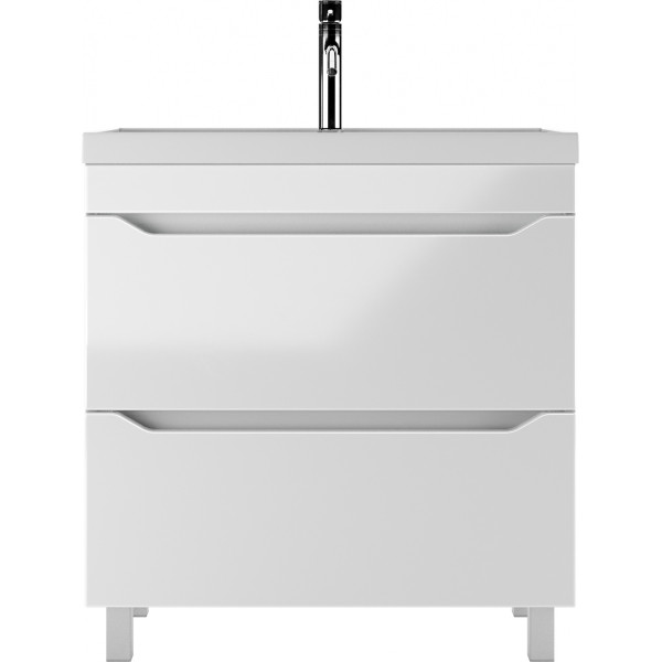 Тумба напольная Bazis 80 Ева с двумя ящиками В2 Айсберг Домино (DA5908T)