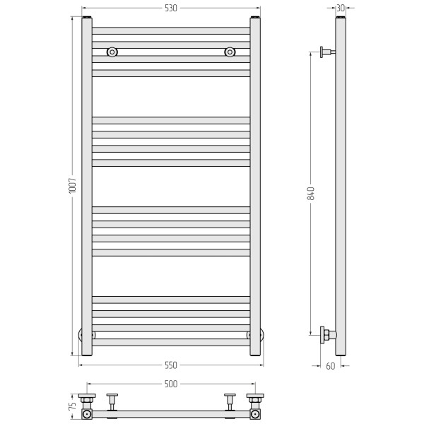 Полотенцесушитель водяной Сунержа Модус 1000x500 матовый белый (30-0250-1050) Полотенцесушитель водяной Сунержа Модус 1000x500 матовый белый (30-0250-1050)
