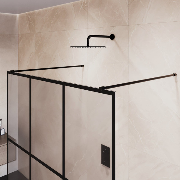 Душевая перегородка RGW WA-018B 1000 стекло рисунок-черный принт, профиль черный (35101810-84)