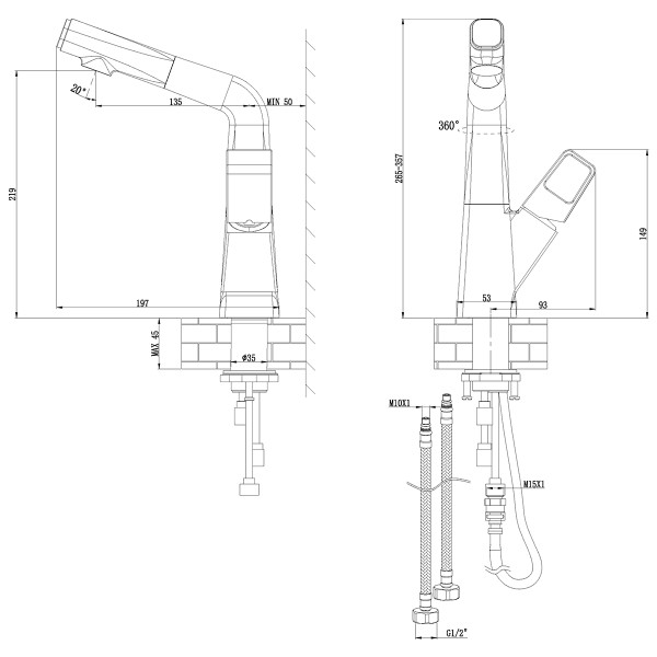 Смеситель для кухни Lemark Soul черный/красный (LM6008BR) Смеситель для кухни Lemark Soul черный/красный (LM6008BR)