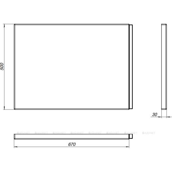 Экран торцевой для ванн Aquanet Dali 70 белый (255551)