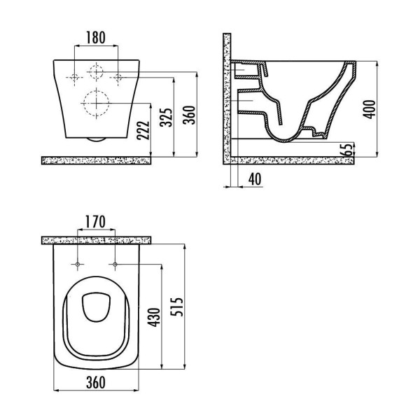 Унитаз подвесной Creavit Solo 36x51,5x33,5 белый (SO321-11CB00E-0000)