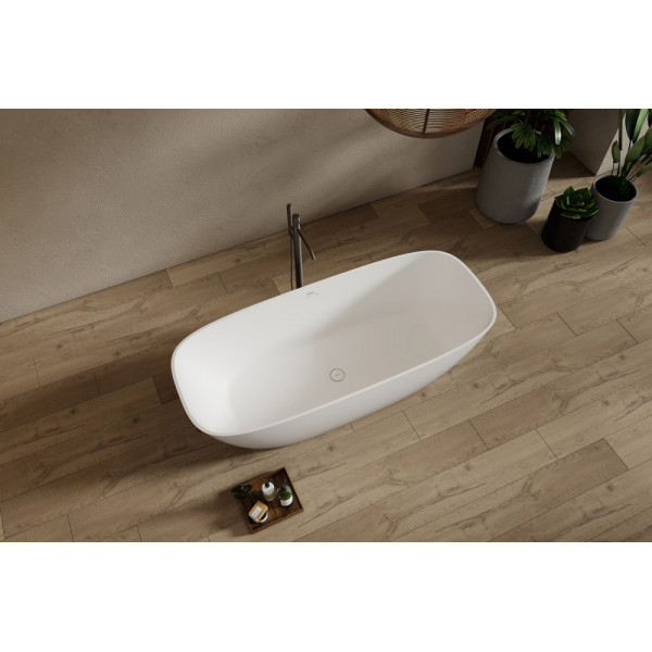 Ванна из искусственного камня Abber Stein 165x70,5x52 белая матовая (AS9632)