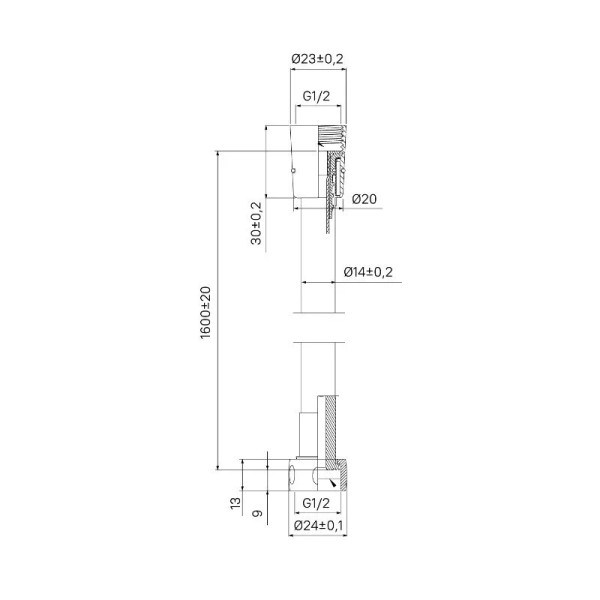 Шланг для душа Milardo Essential 180 см черный (180P160M19)