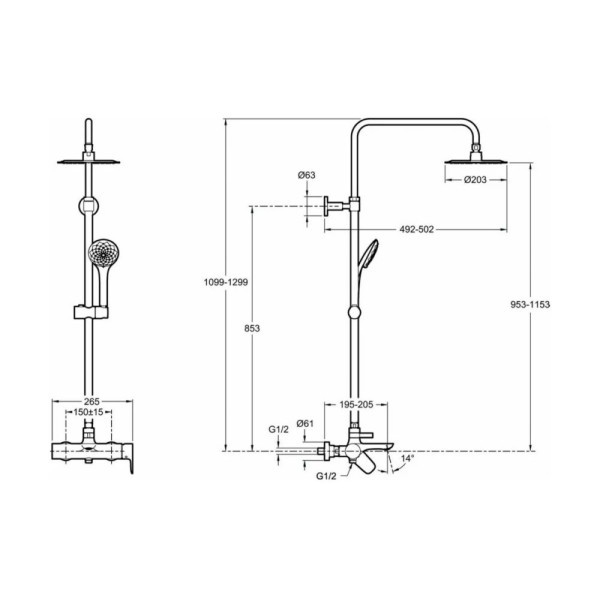 Душевая система Jacob Delafon Aleo хром (E97825RU-4-CP)
