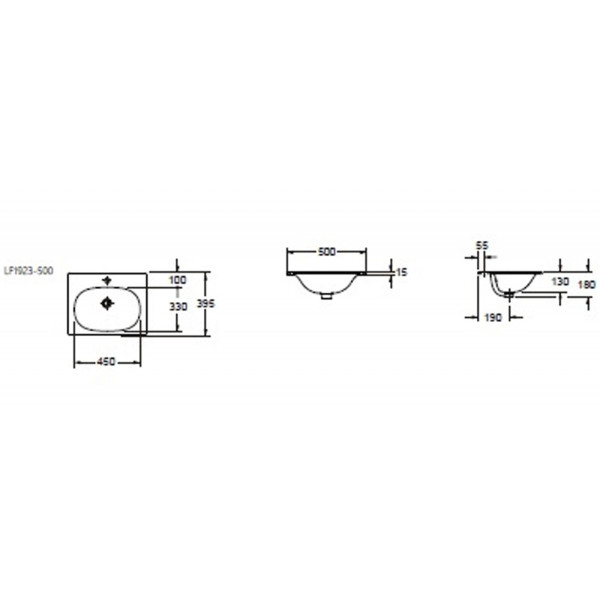 Раковина встраиваемая BelBagno 50 белая (BB1923-500)