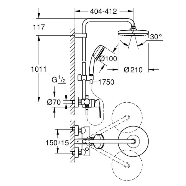 Душевая система Grohe Tempesta Cosmopolitan 210 (26224001) Душевая система Grohe Tempesta Cosmopolitan 210 (26224001)