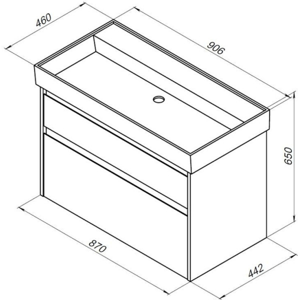 Тумба подвесная Aquanet Nova Lite 90 белый (2 ящика) (00242268)