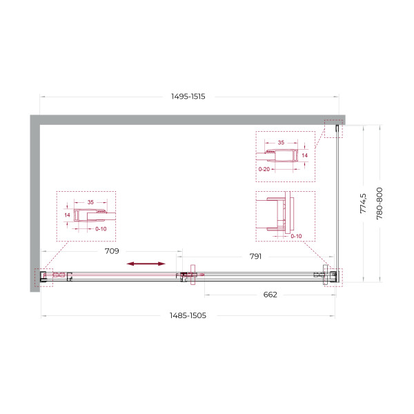 Душевой уголок BelBagno Soft Close-1 150x80x200 стекло прозрачное, профиль оружейная сталь матовая (SOFT_CLOSE-1-AH-1-150/80-C-GM)