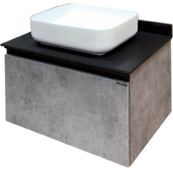 Тумба подвесная с раковиной Comforty Эдинбург 750x520x550 дуб светлый/черный (00004149066)