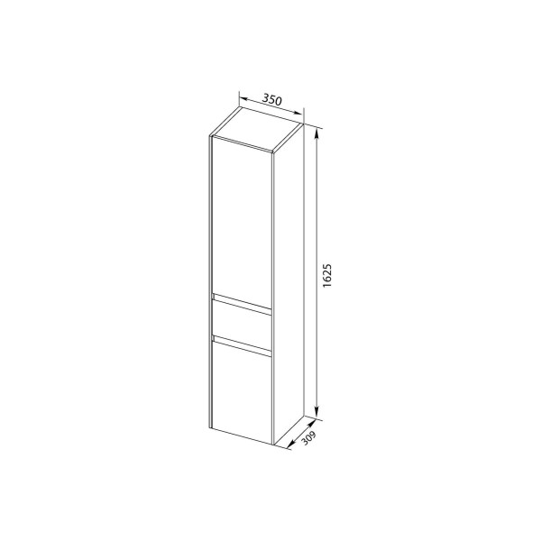 Пенал подвесной Aquanet Бруклин 35x30,9x162,5 черный, R (00310138)