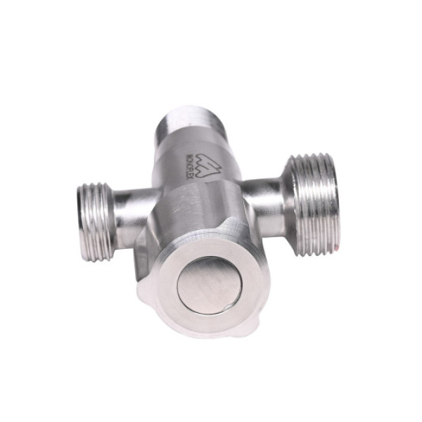 Кран проходной 1/2"х1/2"х3/4" НН Monoflex (нерж.сталь, керамический картридж) (Н02452)