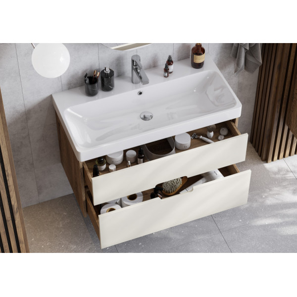 Тумба подвесная Aquaton Оливия 882x427x497 бежевый, дуб велл (1.A254.4.01O.LVG.0)