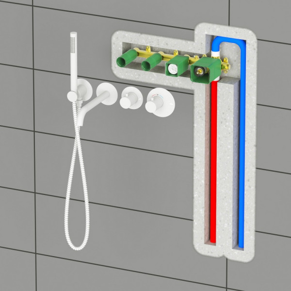 Смеситель для ванны и душа Timo Saona встраиваемый белый матовый (2324/16YSM)