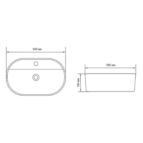 Раковина накладная Aquanet LAKE-2-MB 50х38х12 черная матовая (273672)