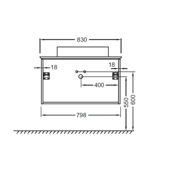 Тумба Jacob Delafon Madeleine 83 со столешницей и подсветкой, белый глянец (EB2083-J5)